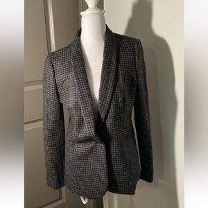 J. Crew Black and Gray Houndstooth Blazer Size 4